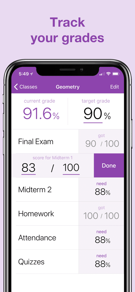 Grades - Grade Calculator, GPA screenshot 1
