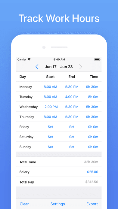 Hours Tracker: Time Calculator screenshot 1