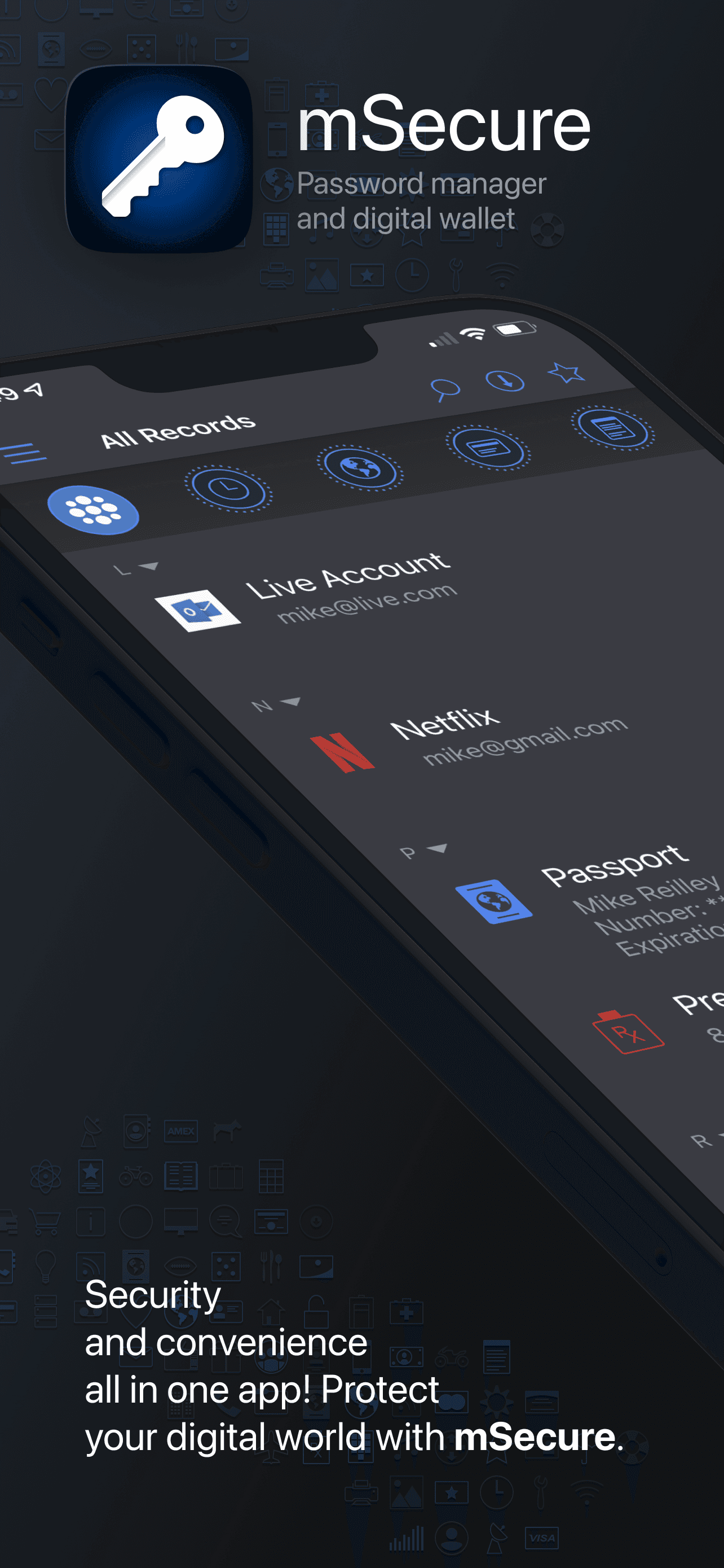 Password Manager - mSecure screenshot 1