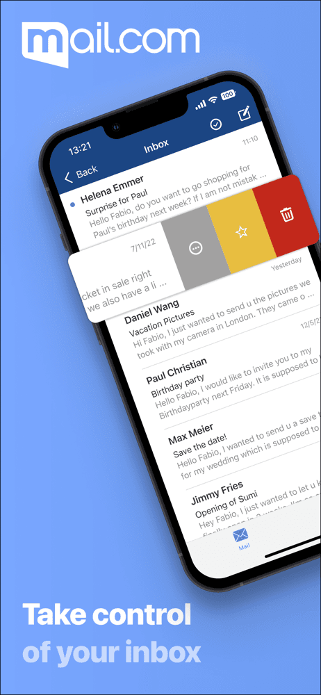 mail.com - email & cloud screenshot 1