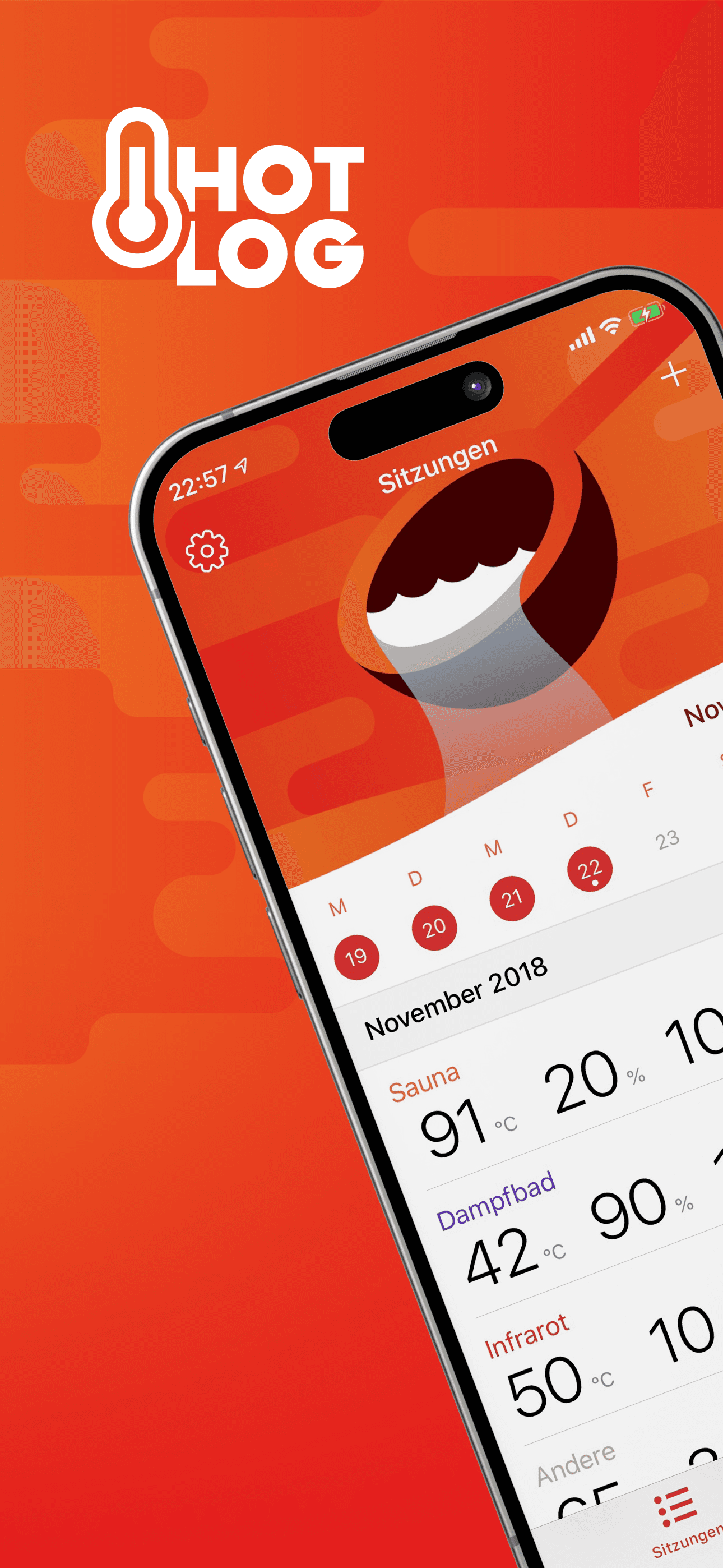 HotLog - Sauna Session Tracker screenshot 1