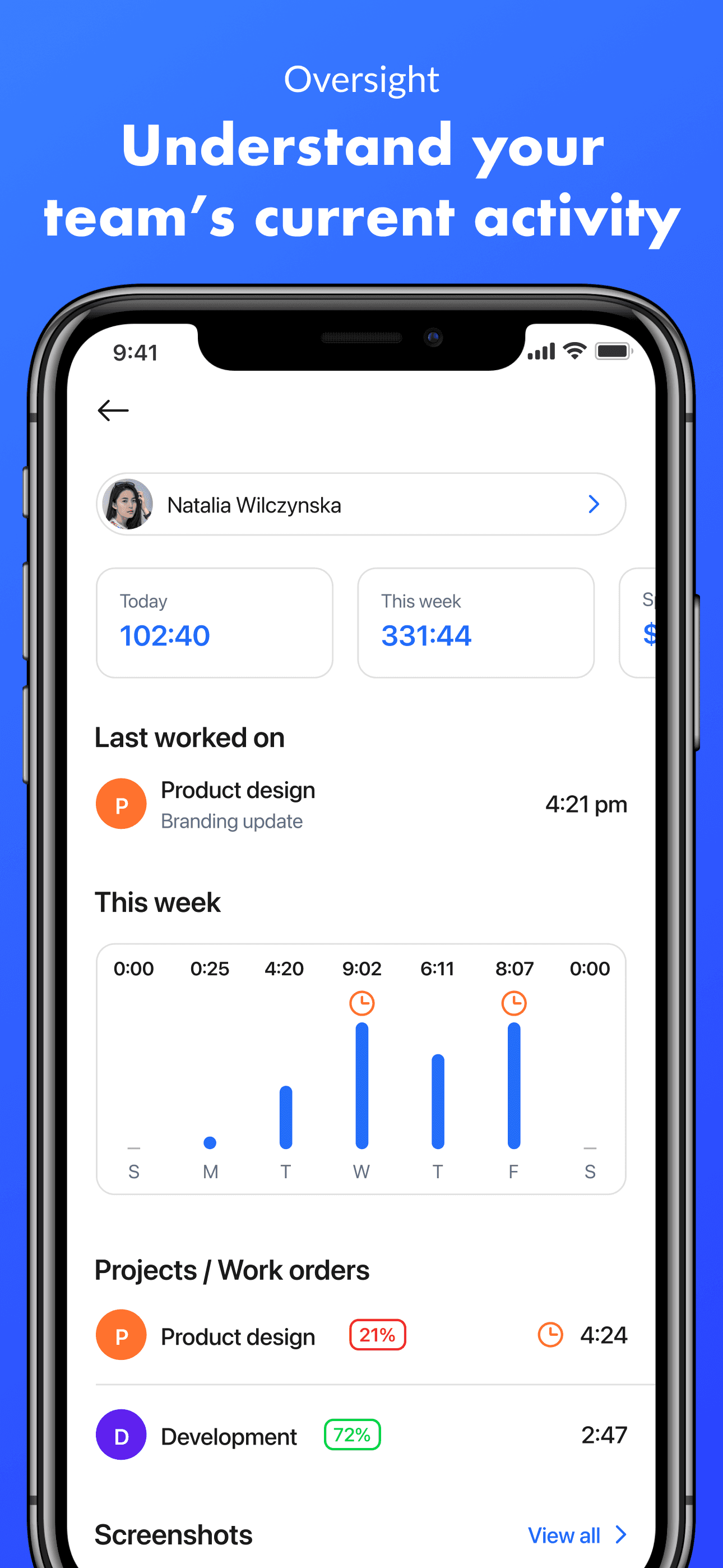 Hubstaff Time Tracker screenshot 2