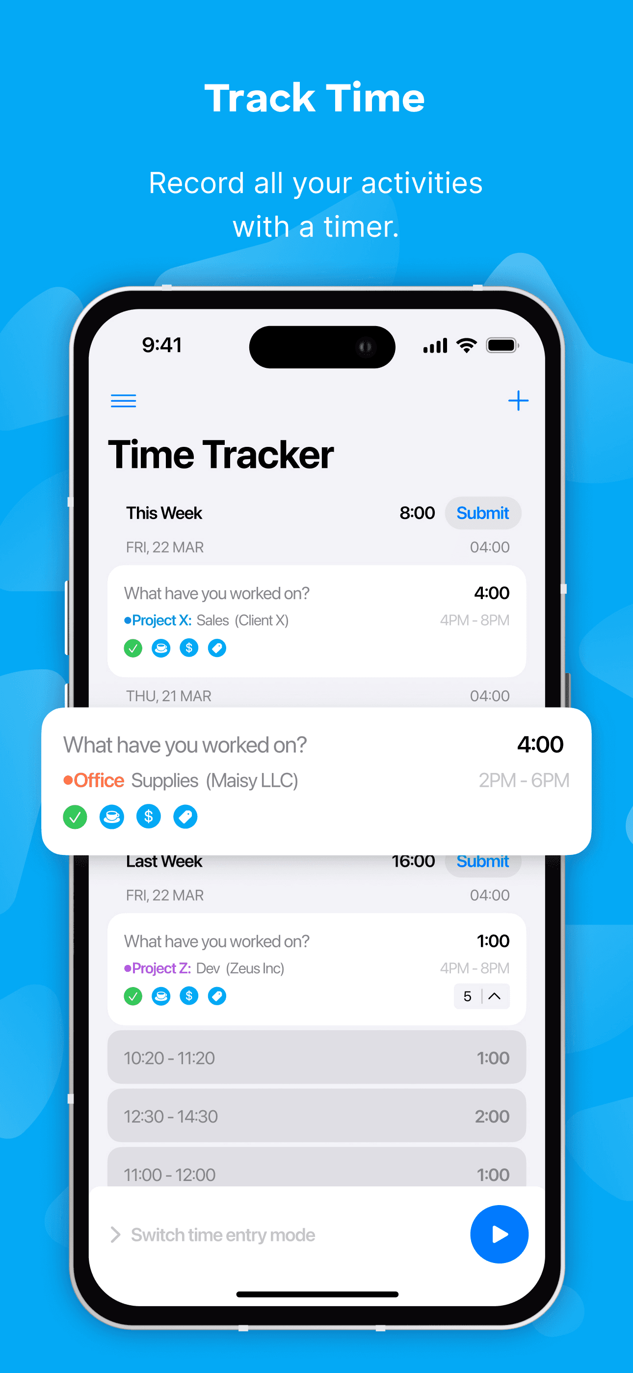 Clockify Time Tracker screenshot 1