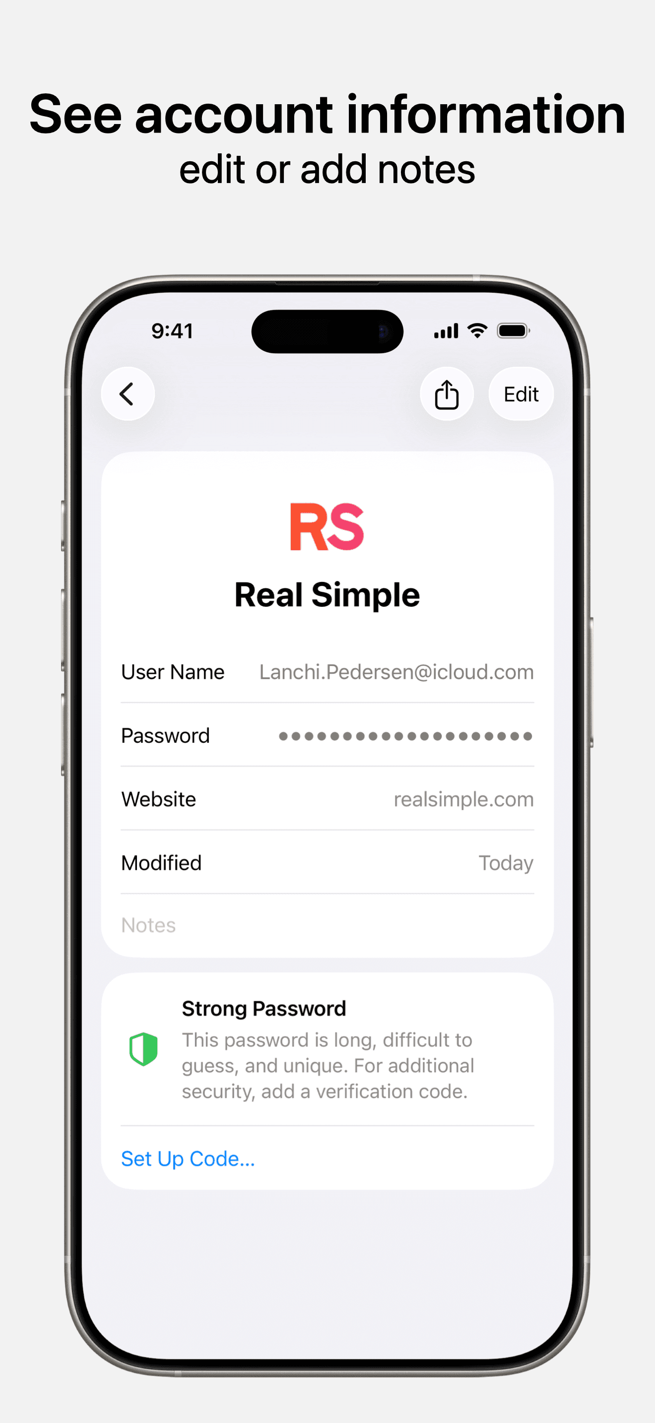 Passwords screenshot 2