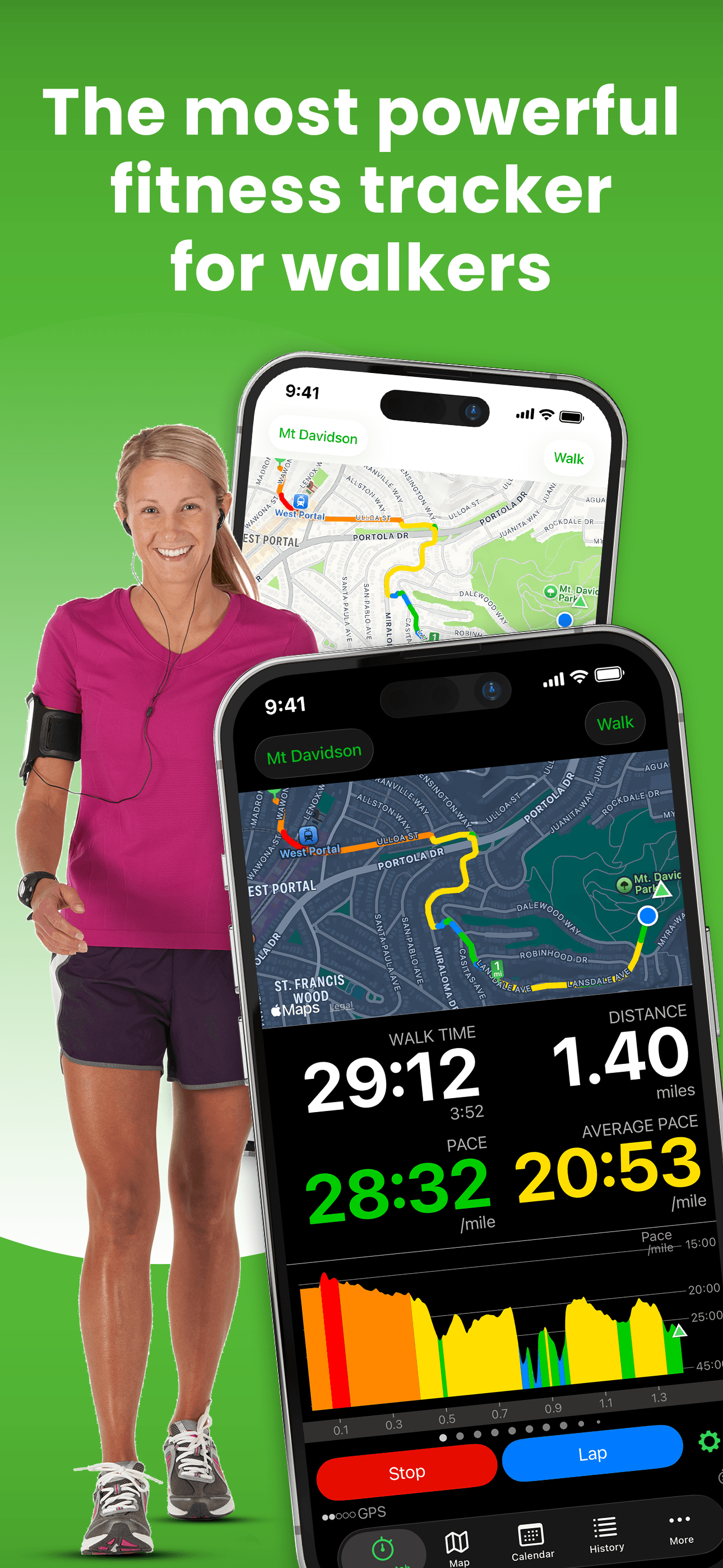 Walkmeter Walking & Hiking GPS screenshot 1