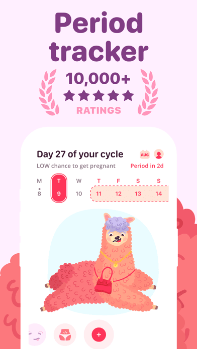 My period calendar Pinkllama screenshot 2