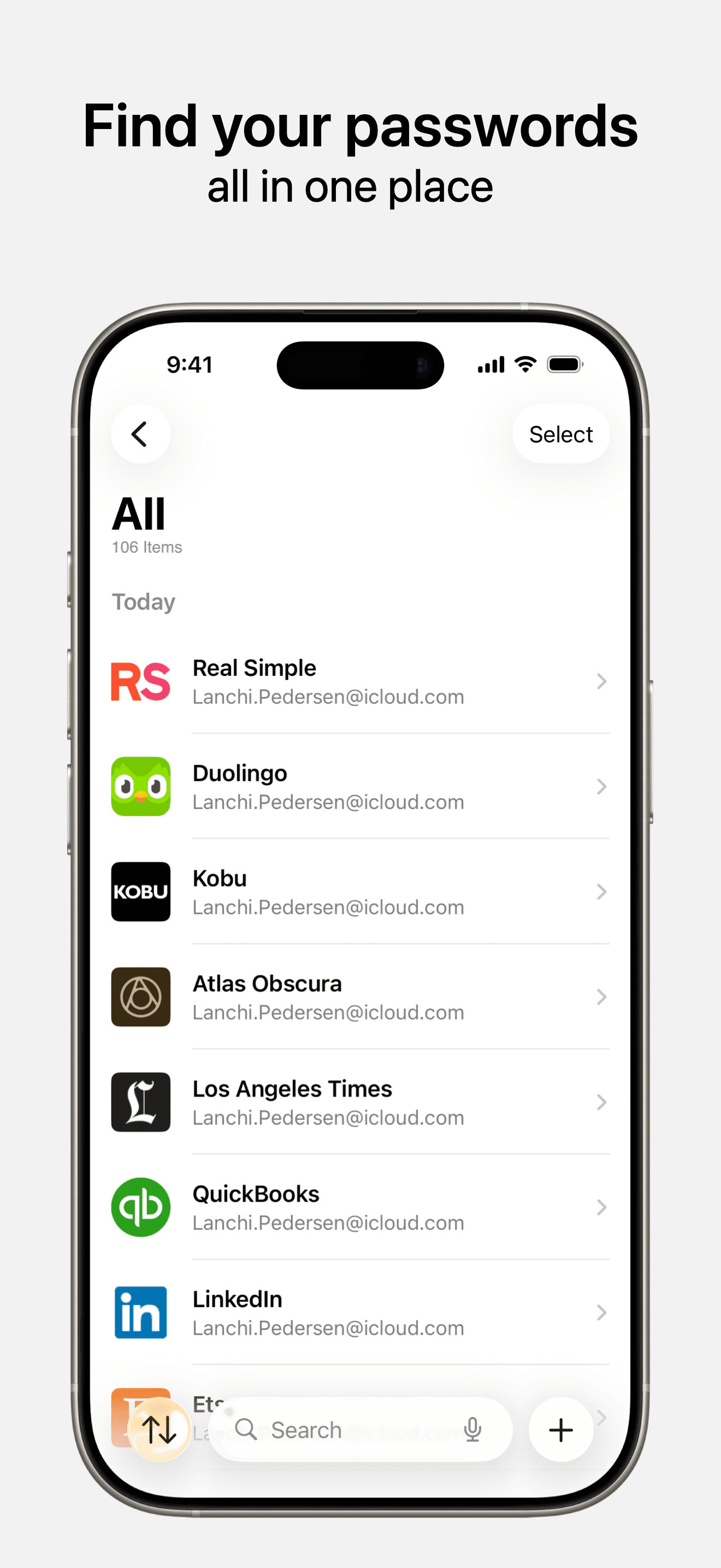 Passwords screenshot 1