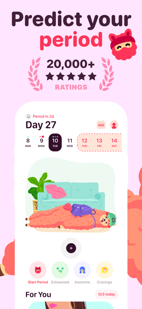My period calendar Pinkllama screenshot 1