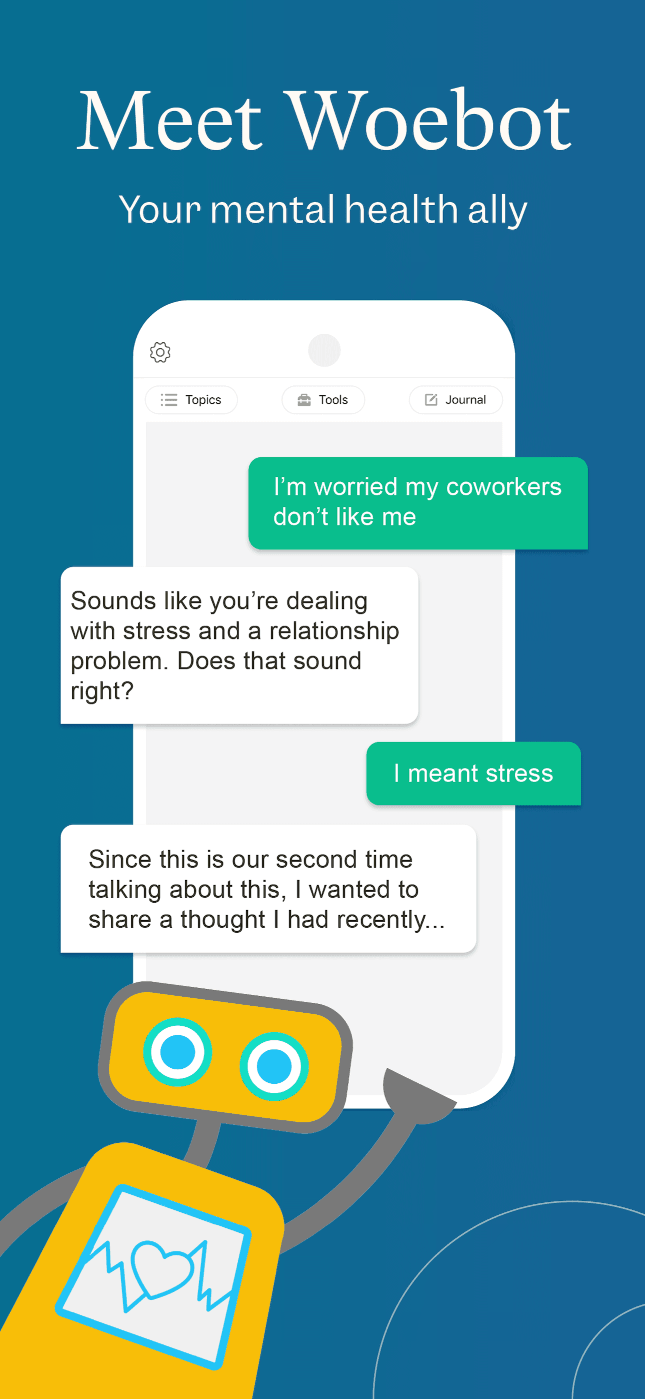 Woebot: The Mental Health Ally screenshot 1