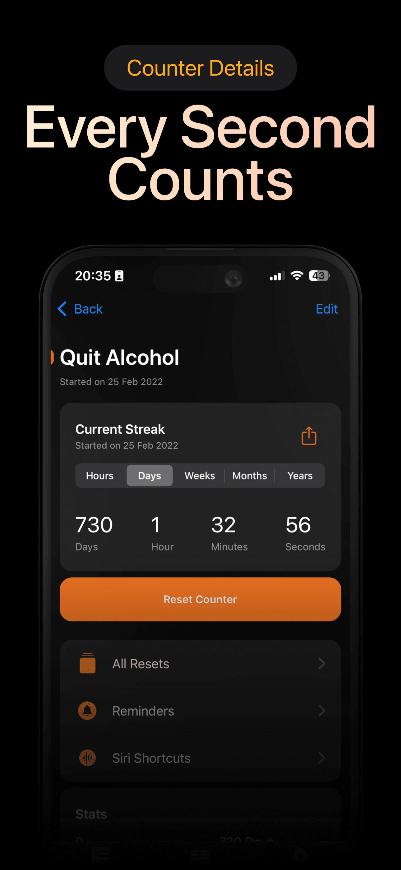 Days Since: Quit Habit Tracker screenshot 3
