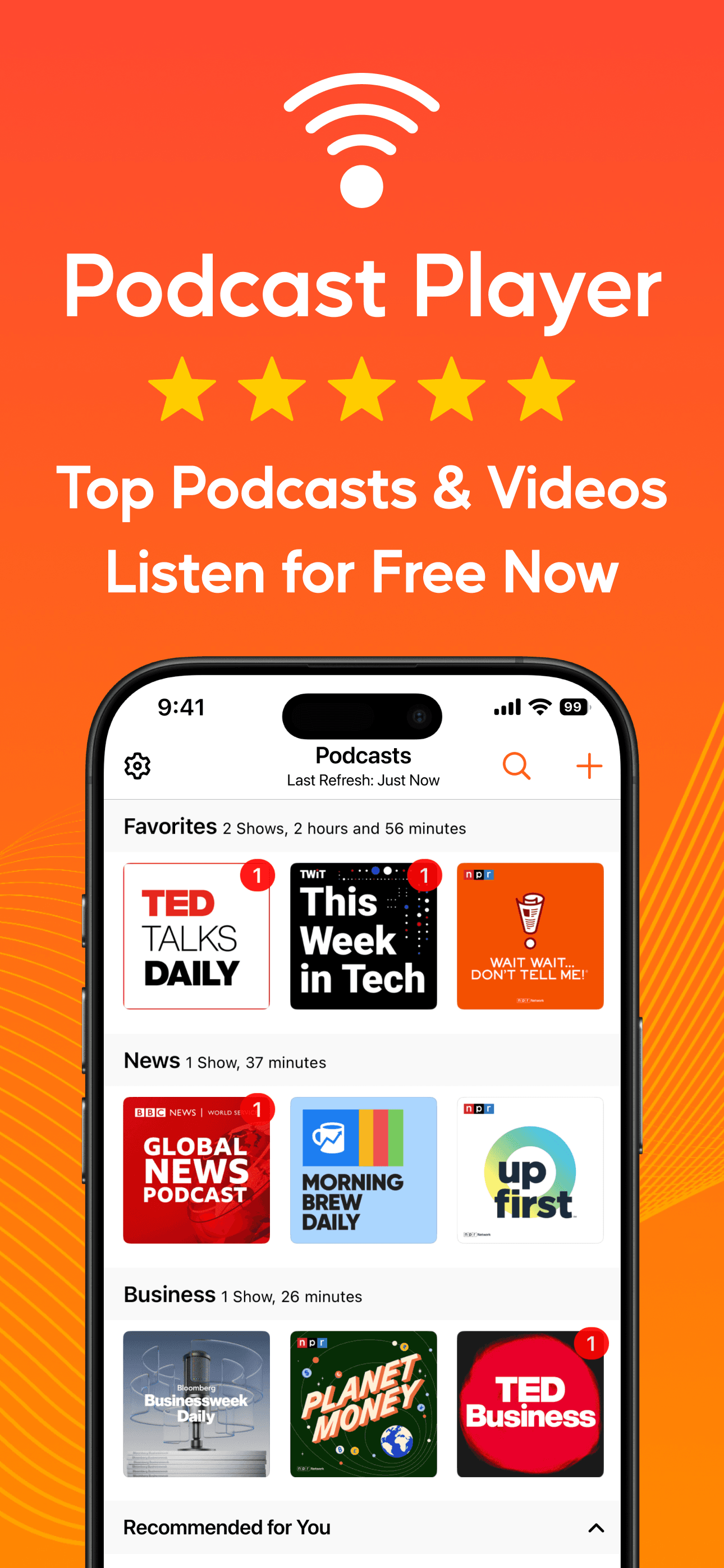 Podcast Player - Video & RSS screenshot 1