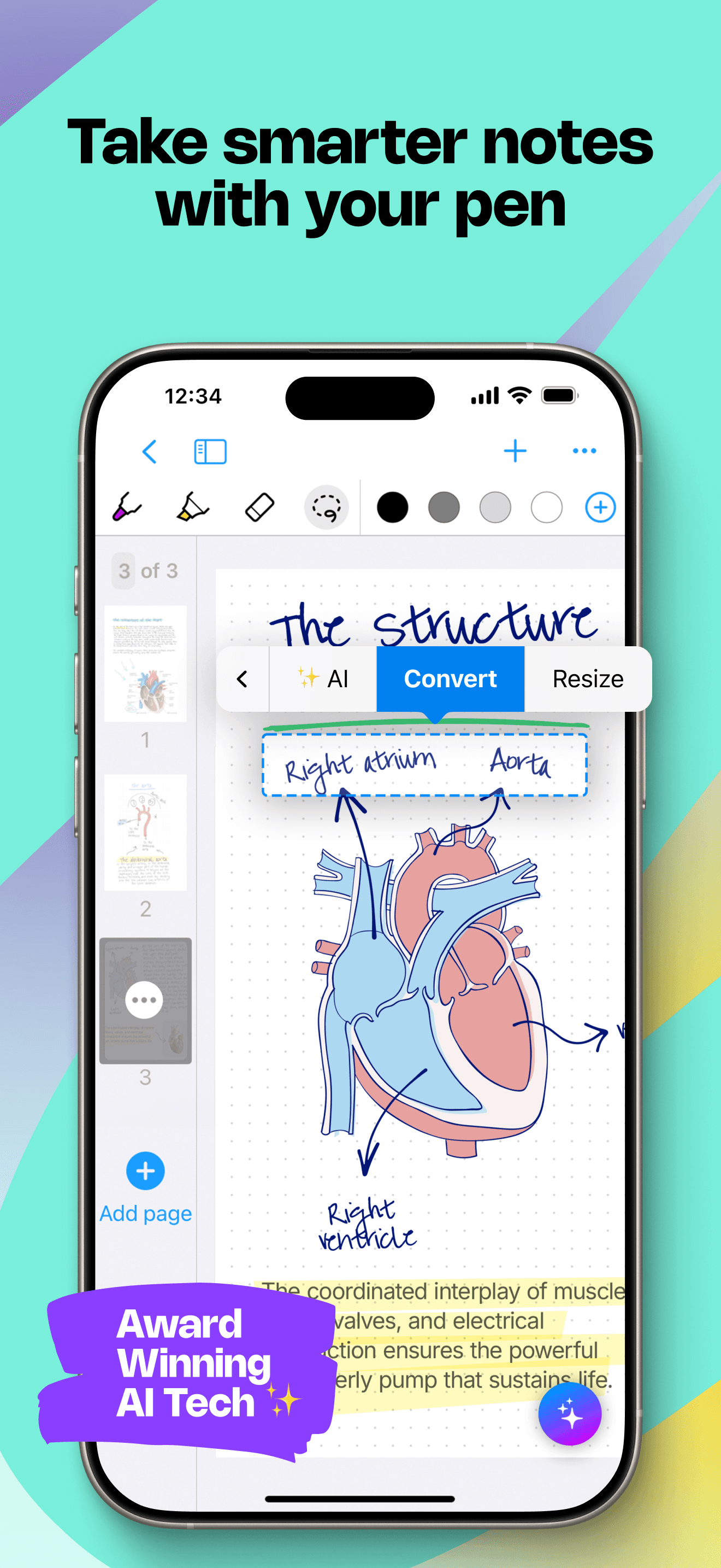 MyScript Notes: AI Handwriting screenshot 1
