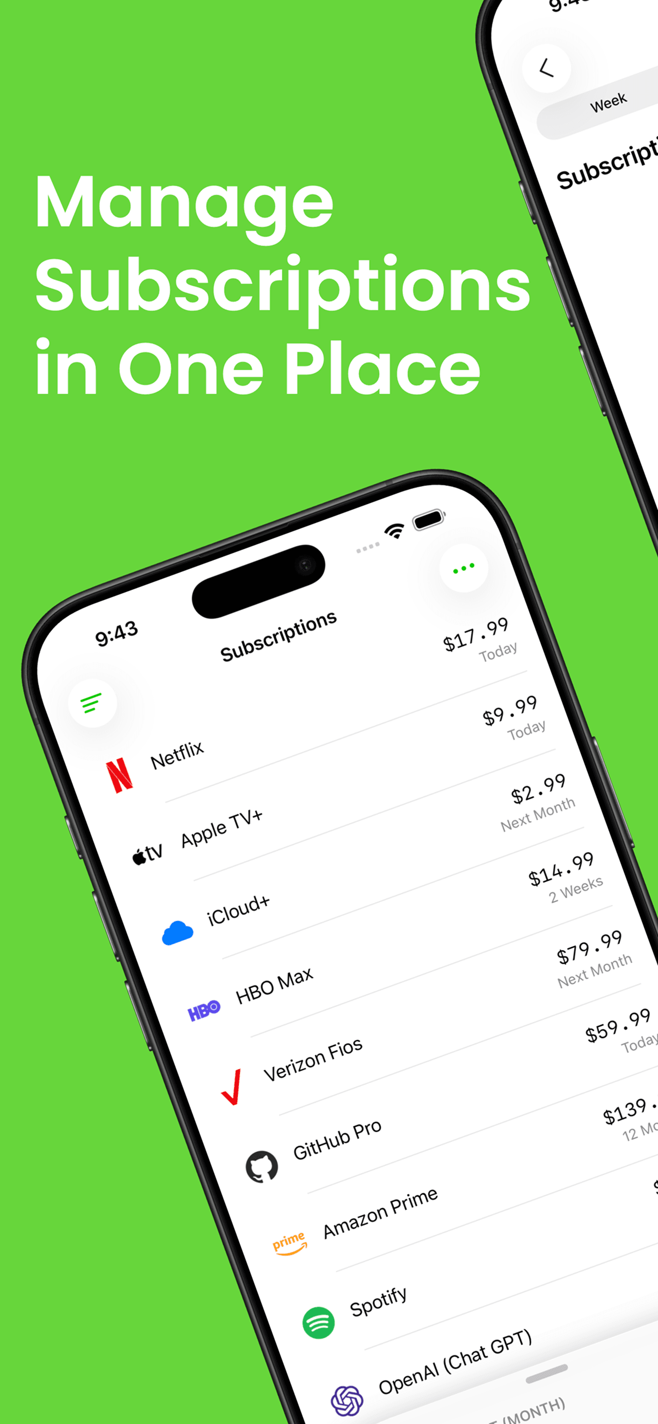Subscription Manager - Bills screenshot 1