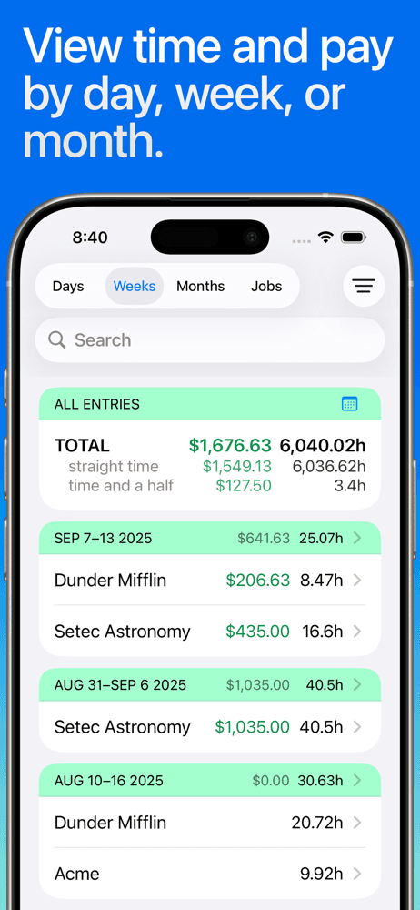 Hours Tracker: Time Tracking screenshot 3