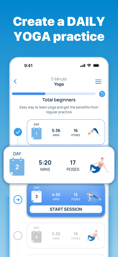 5 Minute Yoga Workouts screenshot 1