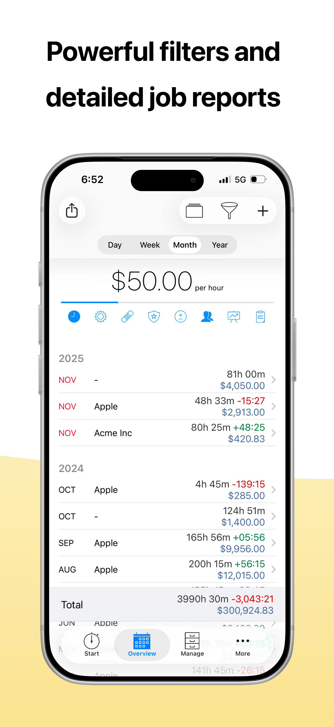 atWork Hours & Pay Tracker screenshot 2