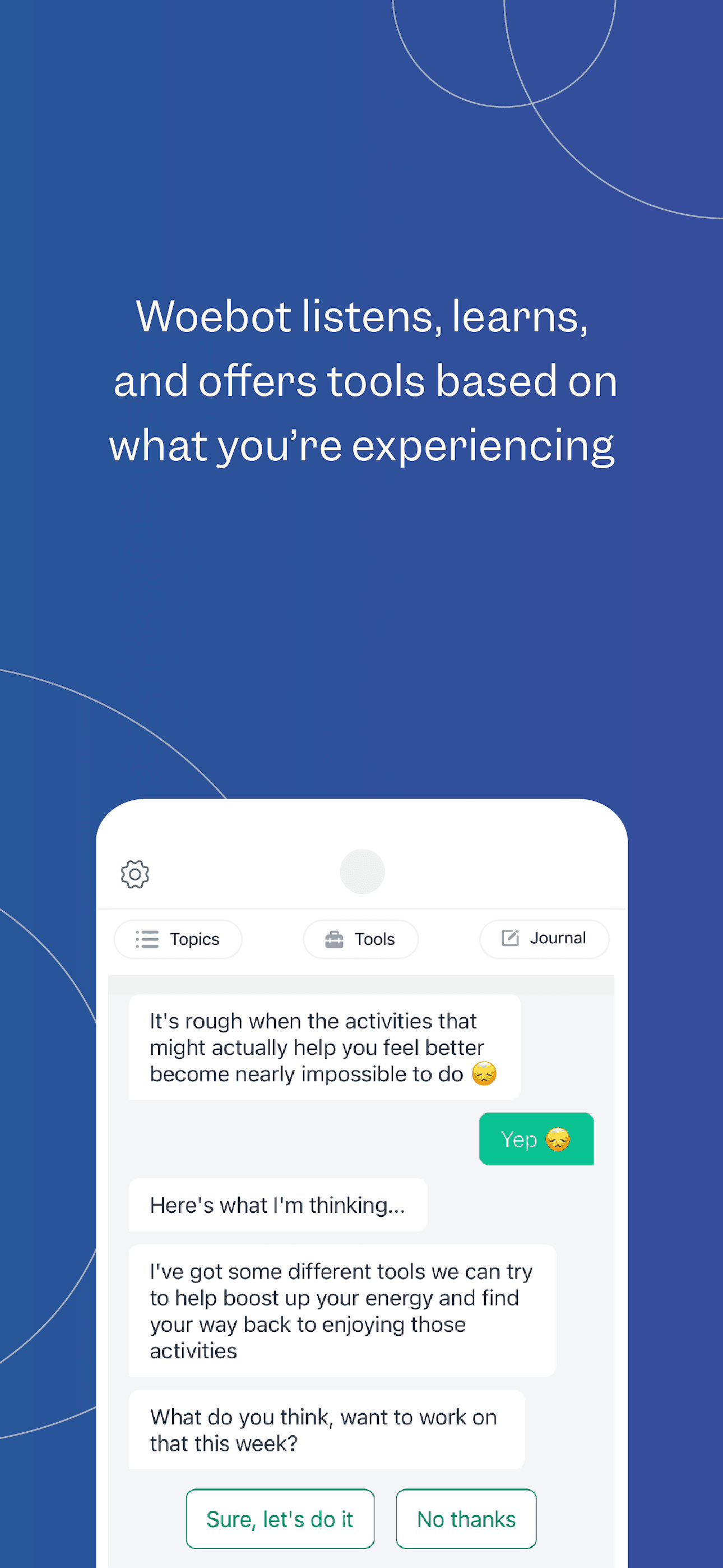 Woebot: The Mental Health Ally screenshot 3